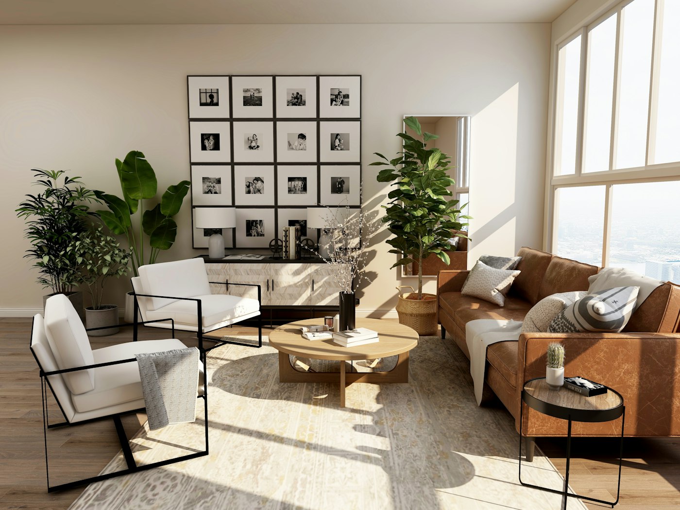 Sala de estar com design contemporâneo